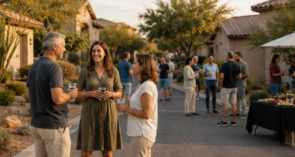 Neighbors gathering in a residential community